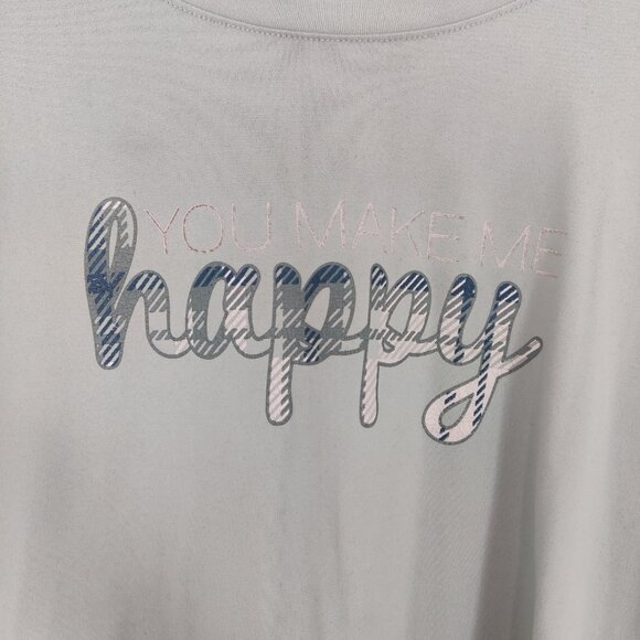 La Vie En Rose Women's Pajama Top Size M Gray Green Comfy Sleepwear Simple Daily - Picture 3 of 8